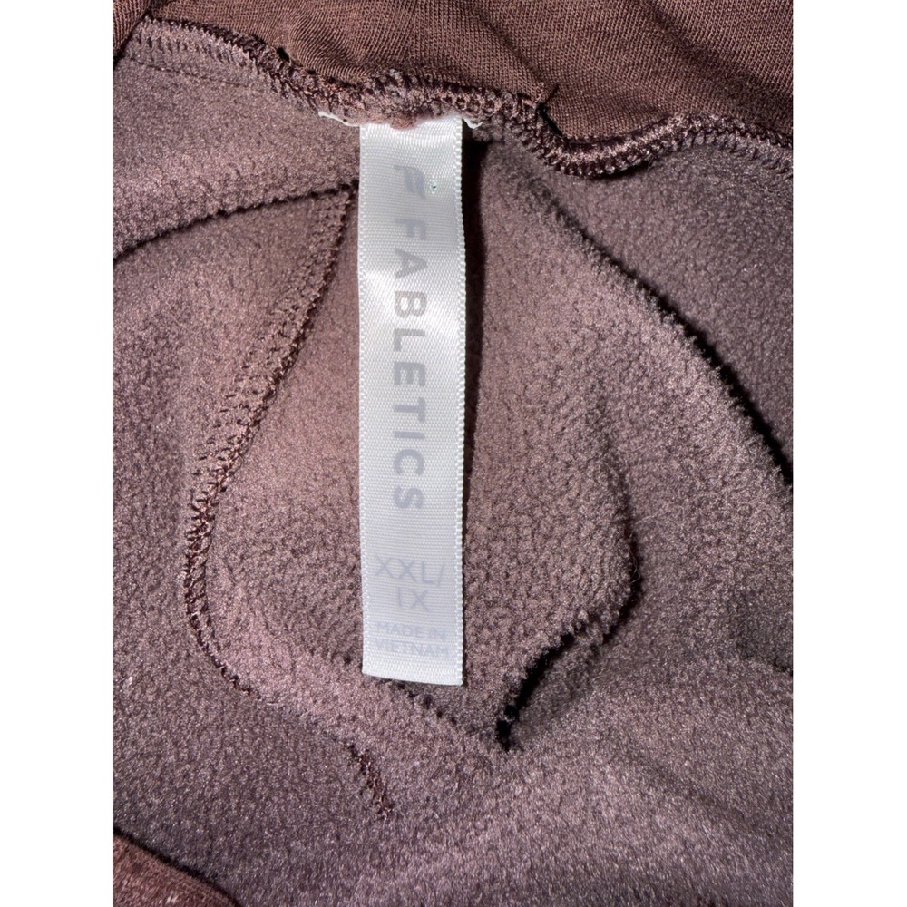 Fabletics Womens XXL Brown Oversized Fleece Hoodie Los Angeles Graphic Cuff - Picture 2 of 4